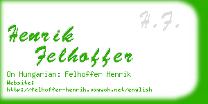 henrik felhoffer business card